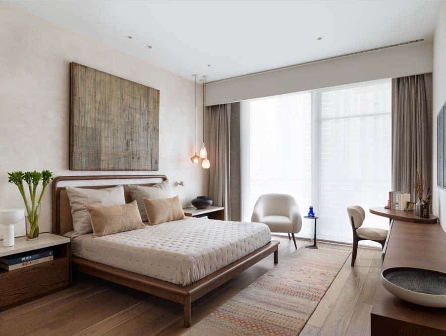 Bright master bedroom with floor-to-ceiling windows — hospitality photography by Imagesque, Dubai